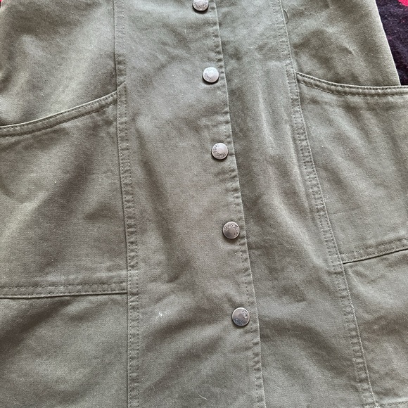 Vintage 90s Paris blues army green sleeveless bodycon dress XS-S - Picture 4 of 7